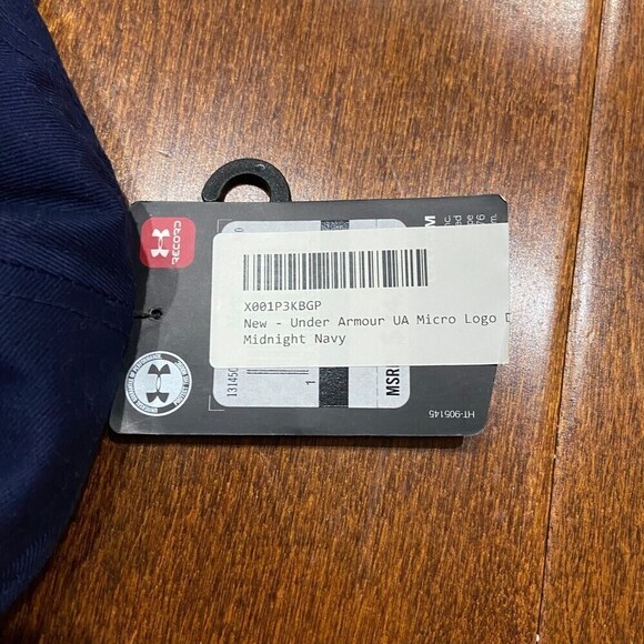 Under Armour USA Micro Logo Midnight Navy Adjustable Hat Cap Unisex - Picture 7 of 7